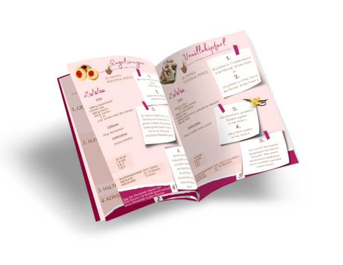 Weihnachtsbackbuch offen